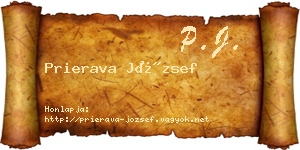 Prierava József névjegykártya